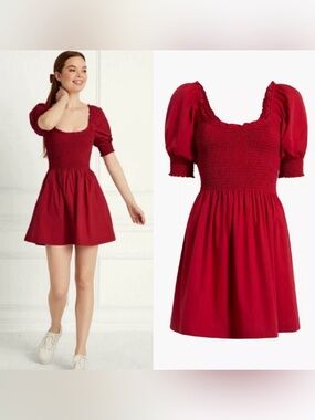 Hill House The Athena Nap Dress in Red Cotton